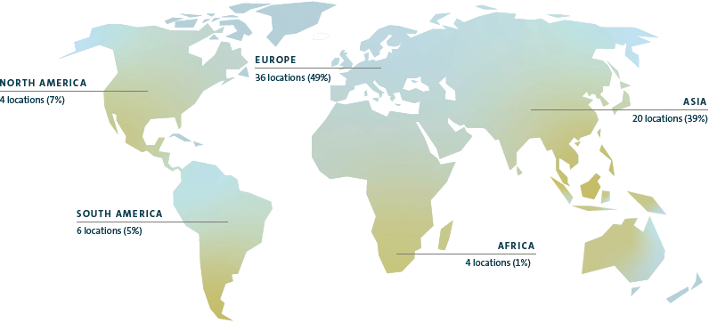 Vehicle production locations of the Volkswagen Group (map)